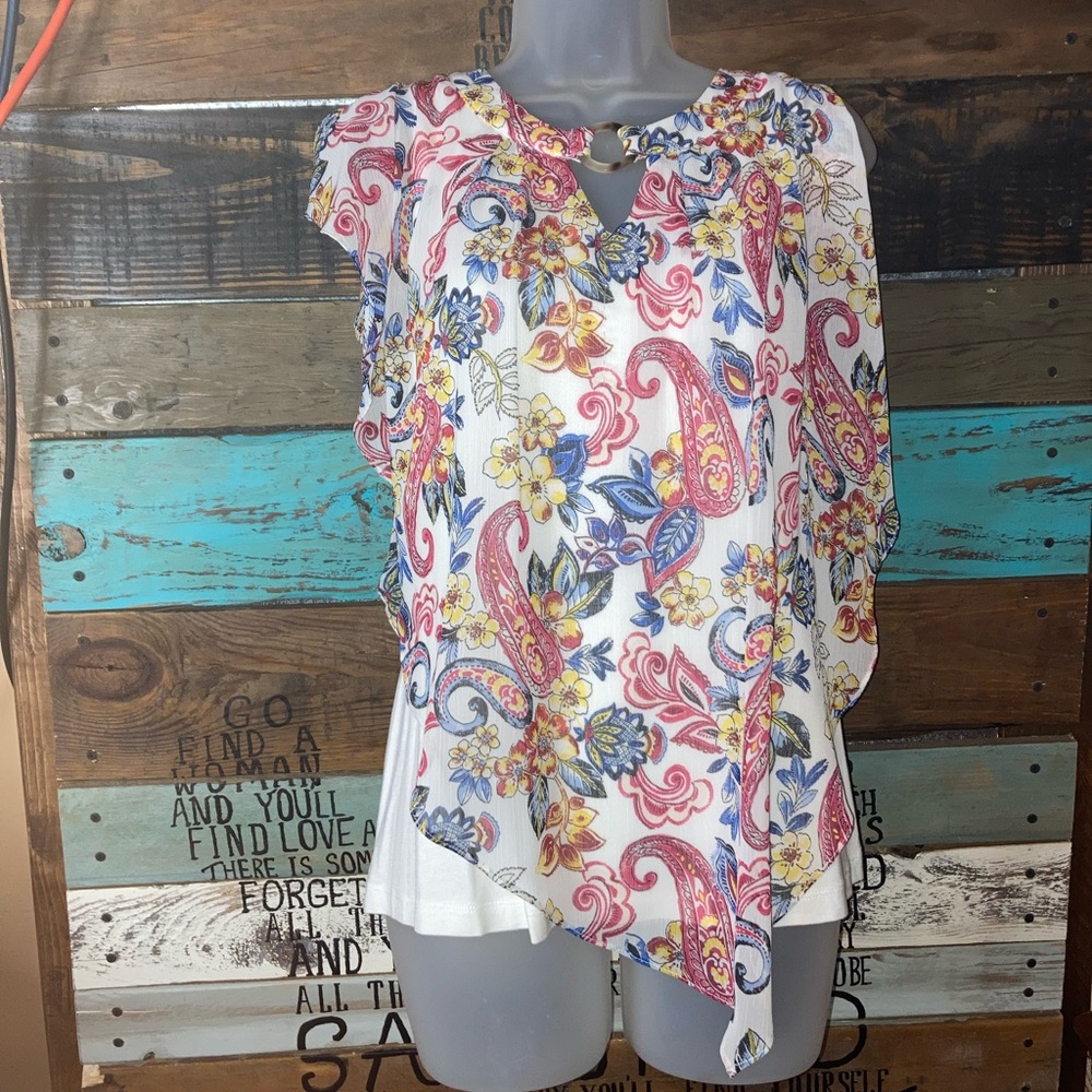 NWT Apt.9 Bandana asymmetrical Top M - Picture 3 of 13